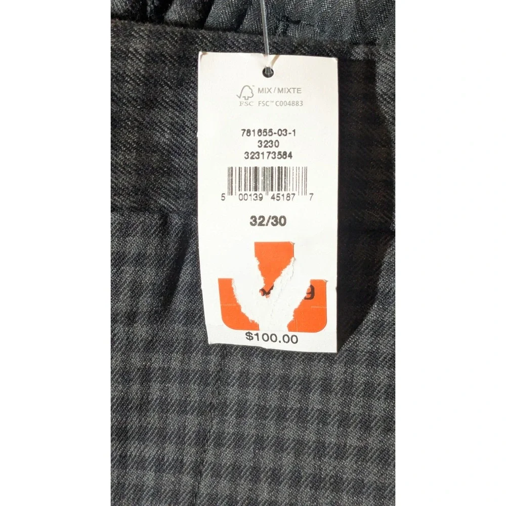 Banana Republic Grayson Slim Tapered Ankle Travel Pants 32x28 Gray Gingham NWT
